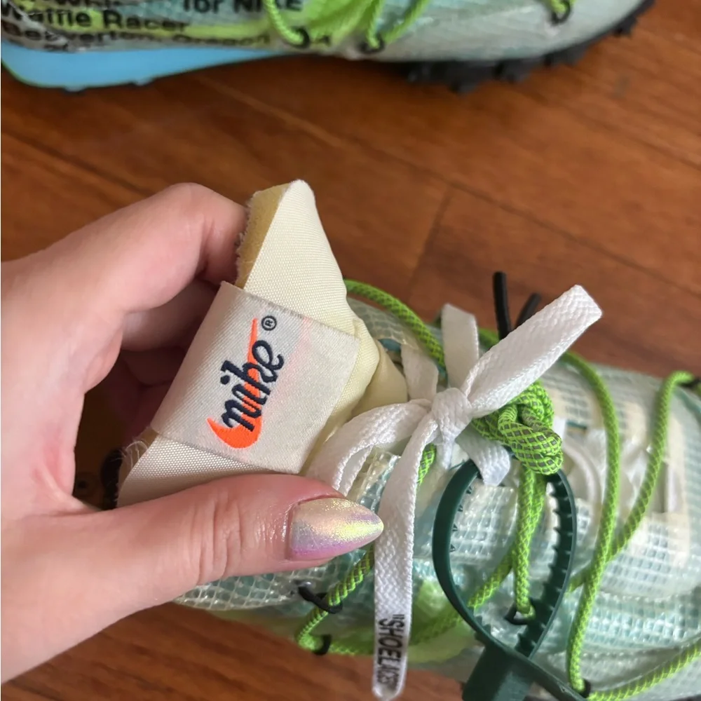 Off-White x Nike Wmns Waffle Racer 'Vivid Sky' 2019 size 10 - Picture 9 of 14